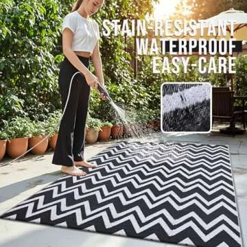 OLANLY Waterproof Outdoor Rug: Stylish & Durable