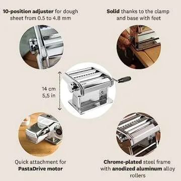 MARCATO Ampia Classic Manual Pasta Machine for Homemade Pasta