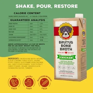 Brutus Chicken Broth for Dogs All Natural Chicken Toppers