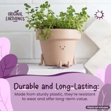 Original Earthlings Legs Out Pot - 3.5 Inch Cute Plant Pot - Plastic Funny Planter with Drainage - U...