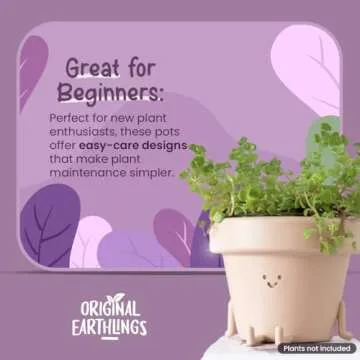 Original Earthlings Legs Out Pot - 3.5 Inch Cute Plant Pot - Plastic Funny Planter with Drainage - Unique Cactus Plant Lover Gift - Small Succulent Face Flower Pot - Cute Plant Gifts for Plant Lovers