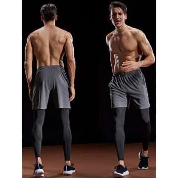 NELEUS Men's 7" Workout Running Shorts with Pockets,6056,3 Pack,Black/Grey/White,L,EU XL
