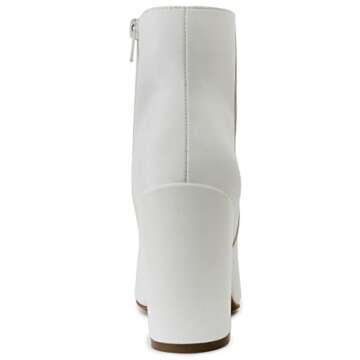 LONDON FOG Womens Evon Winter Ankle Bootie Block Heeled Ankle Boot