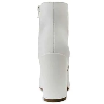 LONDON FOG Womens Evon Winter Ankle Bootie Block Heeled Ankle Boot