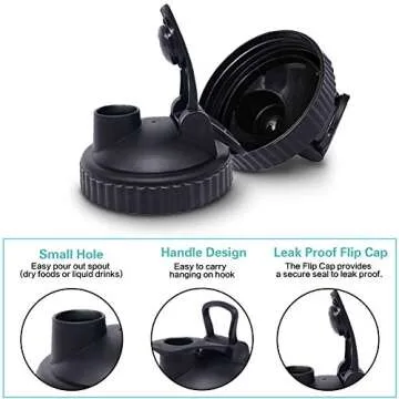 Mason Jar Lids, 4 Pack Wide Mouth Mason Jars Canning Lids with Easy Pour Spout and Leak-Proof Storage Flip Caps Black(Jars not Included)