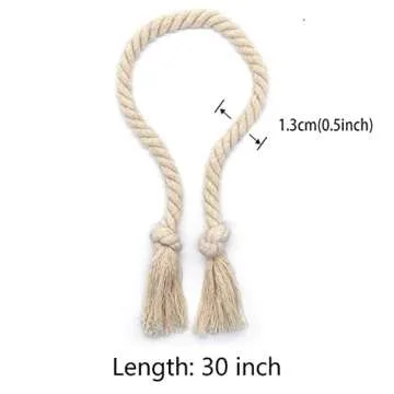 Natural Cotton Curtain Tiebacks - Stylish and Versatile