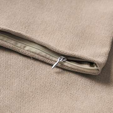 Top Finel Pack of 2 Decorative Soft Chenille Throw Pillow Cover Large Camel Pillow Cover Solid Euro ...