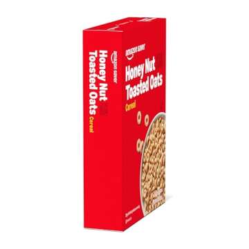 Amazon Saver, Honey Nut Toasted Oats Cereal, 12.25 Oz (Previously Happy Belly, Packaging May Vary)