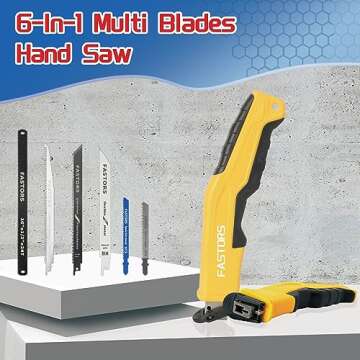 FASTORS Hand Saw, Multi Blades Drywall Saw with Soft Grip Handle Hacksaw for Cutting Drywall,Sheetrock,Wood,Plastic,Metal,Plywood