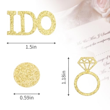 Sparkling Gold Diamond Ring Confetti for Bridal Shower