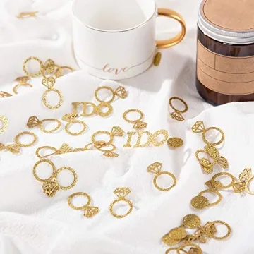 Sparkling Gold Diamond Ring Confetti for Bridal Shower
