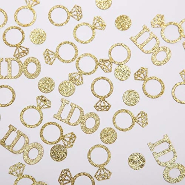 Sparkling Gold Diamond Ring Confetti for Bridal Shower