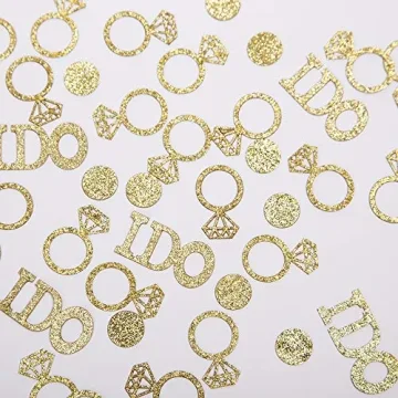 Sparkling Gold Diamond Ring Confetti for Bridal Shower