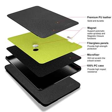 CoBak Kindle Case - PU Leather Smart Cover for 6 Inch