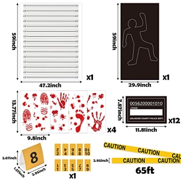 TICIAGA Crime Scene Decor Kit for Fun Parties