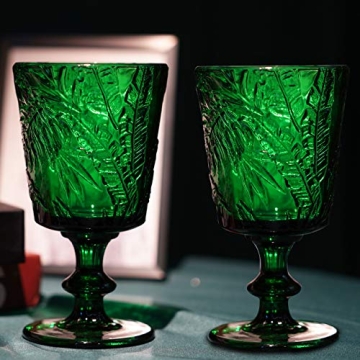 Jomop Green Glass Goblets Set - Elegant & Practical