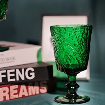 Jomop Green Glass Goblets Set - Elegant & Practical