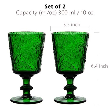 Jomop Green Glass Goblets Set - Elegant & Practical
