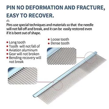 Metal Dog Grooming Comb for Long Haired Pets