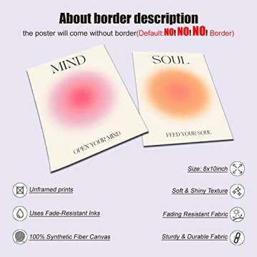 NCYEL 4 colorful abstract halo posters angel number positive energy inspirational language inspirational wall art bedroom girls room pink decoration living room bedroom apartment hotel dormitory 8x10