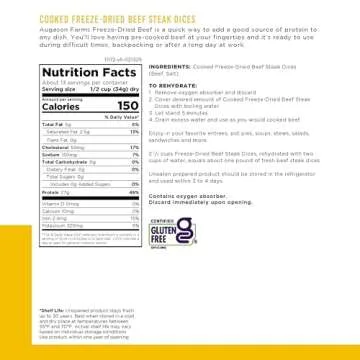 Augason Farms Freeze Dried Beef Steak Dices for Food Storage