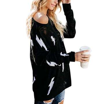 Stylish AIMCOO Women's Lightning Bolt Sweater for Casual Wear