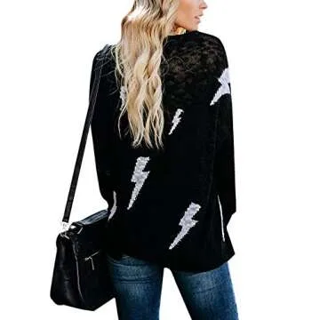 Stylish AIMCOO Women's Lightning Bolt Sweater for Casual Wear