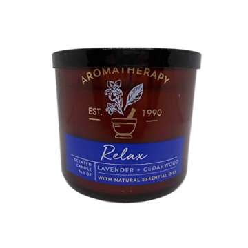 Bath and Body Works Aromatherapy Relax Lavender Cedarwood Candle 3 Wick 14.5 Ounce