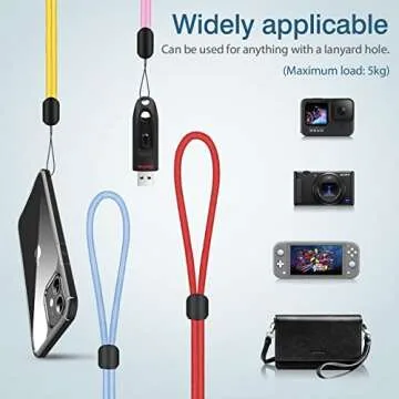 Hand Wrist Strap Lanyard, 6 Pack - Adjustable, Reliable, Multi-Color