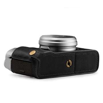 MegaGear MG1894 Ever Ready Genuine Leather Camera Half Case Compatible with Fujifilm X100V - Black