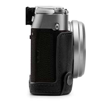 MegaGear MG1894 Ever Ready Genuine Leather Camera Half Case Compatible with Fujifilm X100V - Black