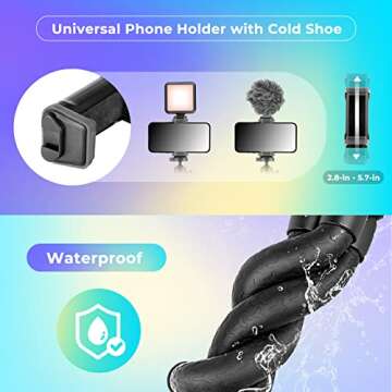 UBeesize Phone Tripod, UBeesize 12 Inch Flexible Cell Phone Tripod Stand Holder with Wireless Remote...