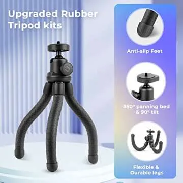 UBeesize 12-Inch Flexible Phone Tripod with Remote