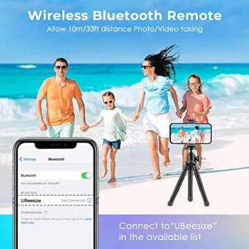 UBeesize 12-Inch Flexible Phone Tripod with Remote