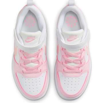 NIKE Court Borough Low Recraft Boys DV5457-105 (White/Pink Foam), Size 12