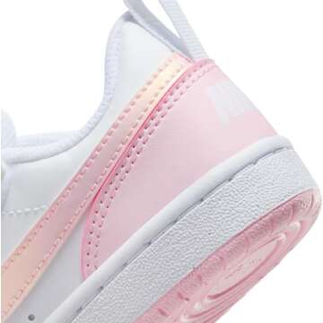 NIKE Court Borough Low Recraft Boys DV5457-105 (White/Pink Foam), Size 12