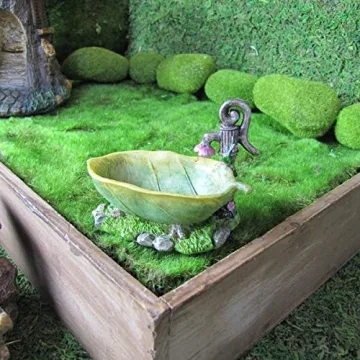 Fairy Garden Bath Tub Leaf Shape Decor for Gardens