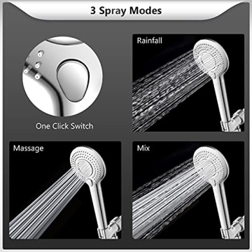 FEELSO Filtered Shower Head High Pressure 3 Spray Mode
