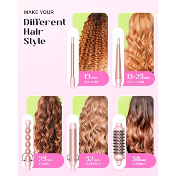 Wavytalk 5 in 1 Curling Iron & Wand Set - Pink