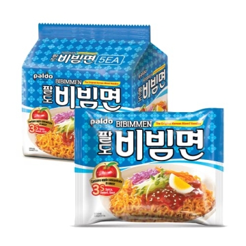Paldo Fun & Yum Bibim Men Instant Cold Noodles, Pack of 20, Brothless Cold Ramen with Sweet & Spicy ...