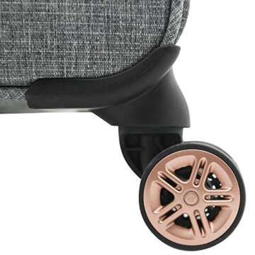 kensie Hudson Softside Spinner Luggage, Heather Gray, 3-Piece Set (16/20/28)