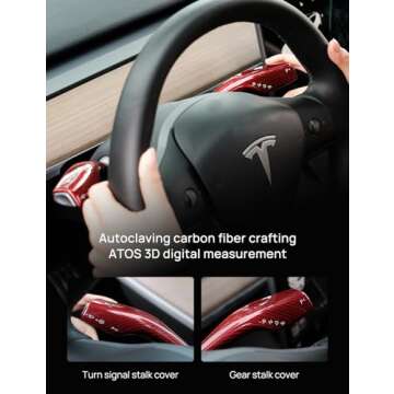 TPARTS Carbon Fiber Steering Cover for Tesla Model 3/Y