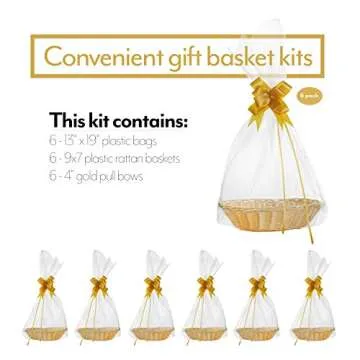 [6 pk] Baskets for Gifts Empty| 7x9" Small Wicker-look Empty Baskets to Fill| DIY Gift Basket Set wi...