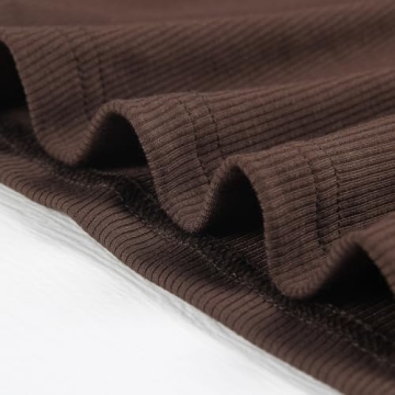 Artfish Women's Square Neck Long Sleeve Crop Top Chocolate Brown