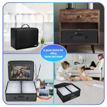 ENGPOW Fireproof Photo Storage Box with Lock for Safe Organization