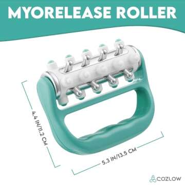 COZLOW MyoRelease Lymphatic Drainage Massager (Green), Ultimate Fascia Release & Scar Tissue Massage Tool, Personal Handheld Massage Roller for Shoulder, Neck, Thigh, Leg & Back