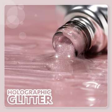 GAOY Pink Glassy Cat Eye Gel Nail Polish, 16ml Glitter Holographic Nail Polish with Magnet, Reflective Translucent UV Gel, 2333 Light Rose