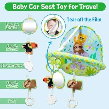 Dr.Rapeti Baby Car Seat Toy for Travel Rear Facing Double Sided Baby Travel Activity Car Seat Entert...