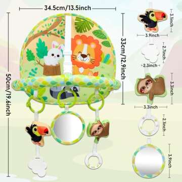 Dr.Rapeti Baby Car Seat Toy for Travel Rear Facing Double Sided Baby Travel Activity Car Seat Entertainment Toy Easy Drive Gift for Newborn Baby Infant 0-12 Month