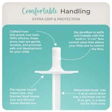 Mason Bottle Silicone Straw Topper for Sippy Cups